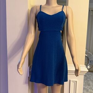Chic Cobalt Blue Spaghetti Strap Mini Dress